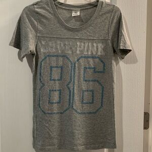 PINK Victoria’s Secret Love Pink 86 Bling Tee • Size Medium